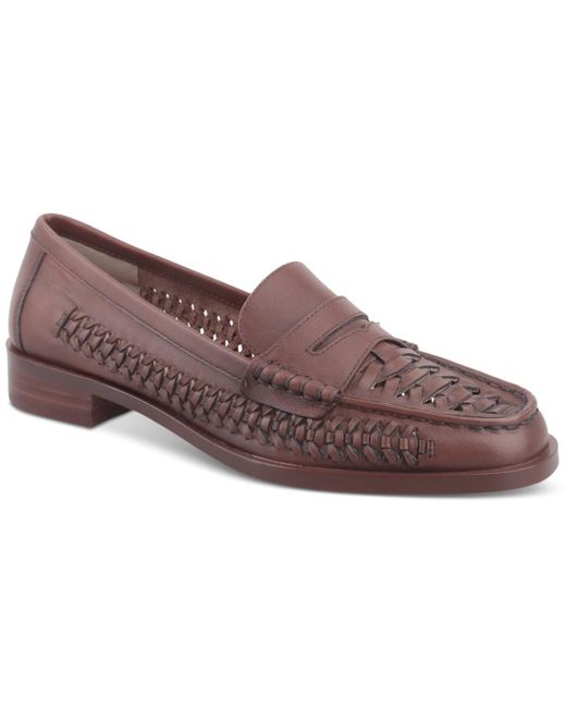 GIANI BERNINI Womens Brown Comfort Perforated Cushioned Aerinn Square Toe Slip On Flats Shoes M main image 0