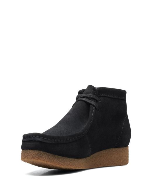 Clarks Black Shacre Suede Boots for men
