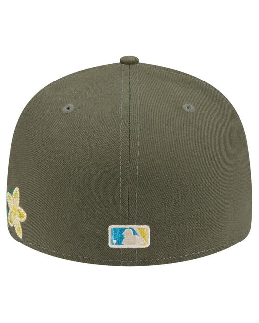 KTZ Green Chicago Cubs Tonal Florals 59fifty Fitted Hat for men