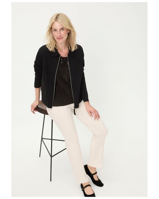 Olsen Black Rib Knit Shell
