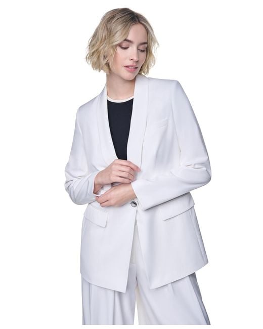 DKNY White Everyday One-button Blazer