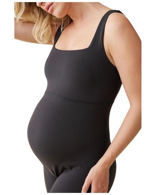 Ingrid & Isabel Black Ingrid + Isabel Maternity Ingrid + Isabel Long Active Unitard Jumpsuit