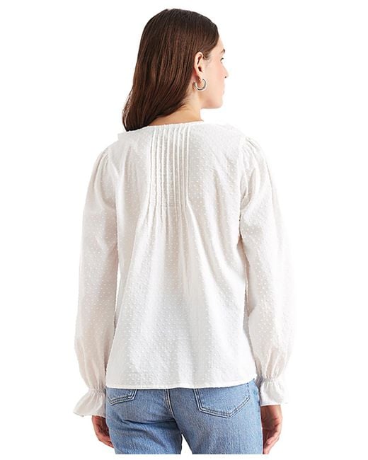 Paneros Clothing White Cotton Long Sleeve Chloe Shirt In