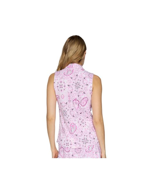 G Lifestyle Clothing Purple G Lifestyle Sleeveless Zip Polo