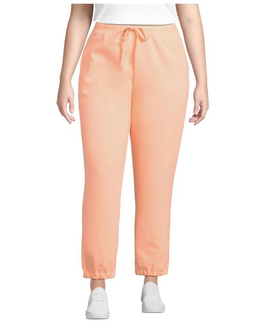 Lands' End Women's Orange Serious Sweats High Rise jogger Pants