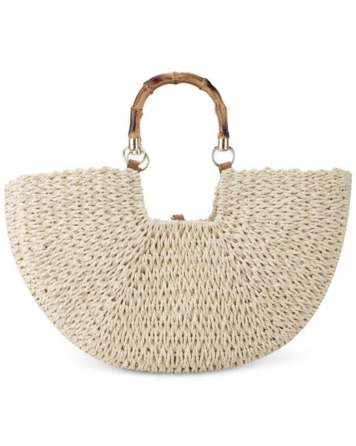 INC International Concepts Ivah Straw Extralarge Tote, Created For Macy's in Metallic Lyst