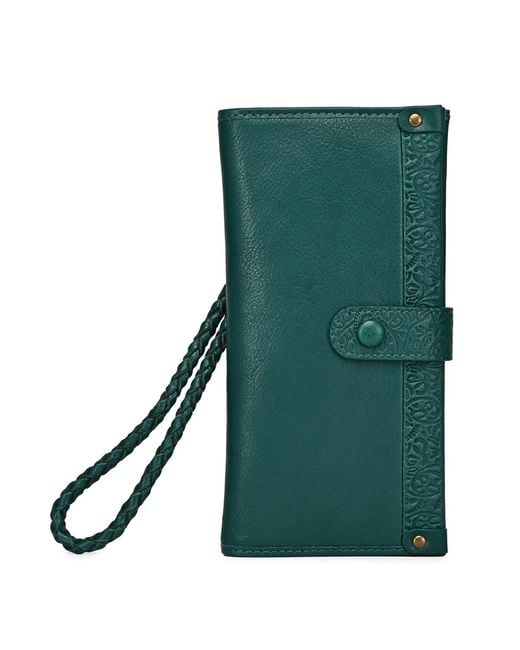 Old Trend Green Iris Bifold Wristlet