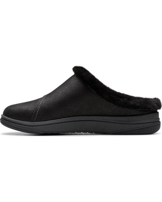 Clarks Black Cloudsteppers Breeze Myth Round Toe Mules