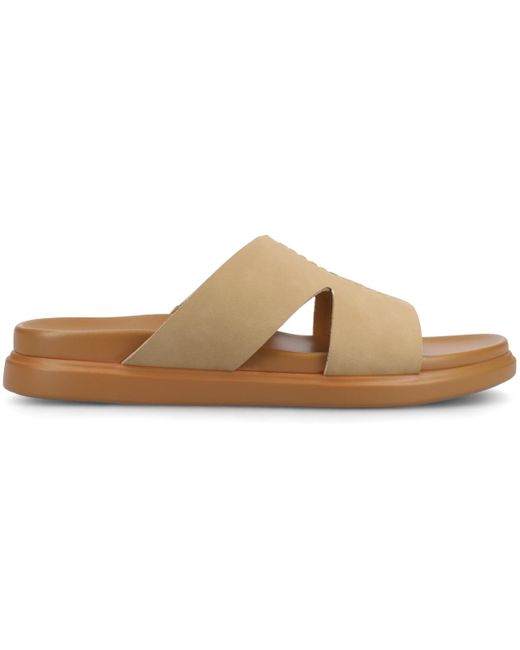 Journee Collection Brown Misey Footbed Slide Flat Als