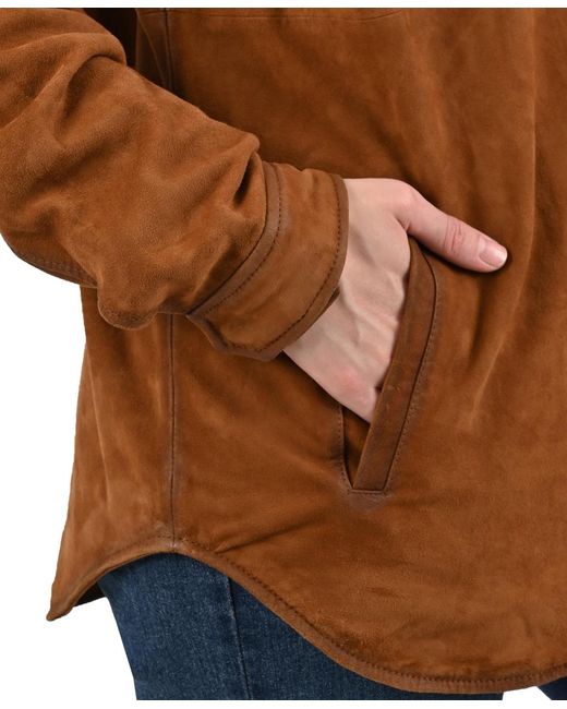 Frye Brown Goat Suede Jacket