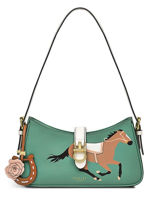 Radley Green Kentucky Derby Ss24 Small Zippered Leather Shoulder