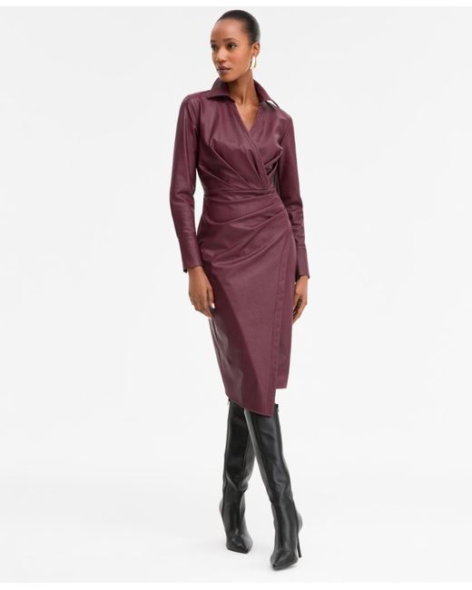 tube leather dress Vegan Leather Tube Dress – bebe main image 0