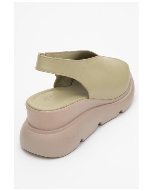 Forever & Always Shoes Gray Sam Leather Platform Sandal ()