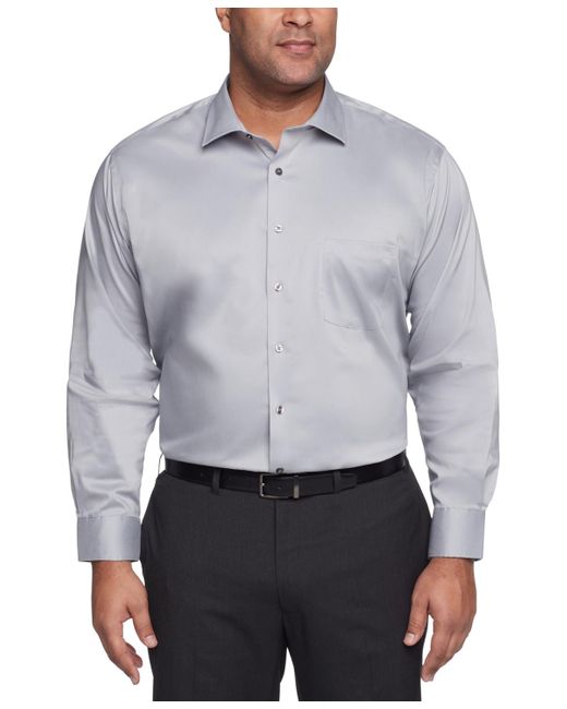 Van Heusen White Big & Tall Solid Dress Shirt for men