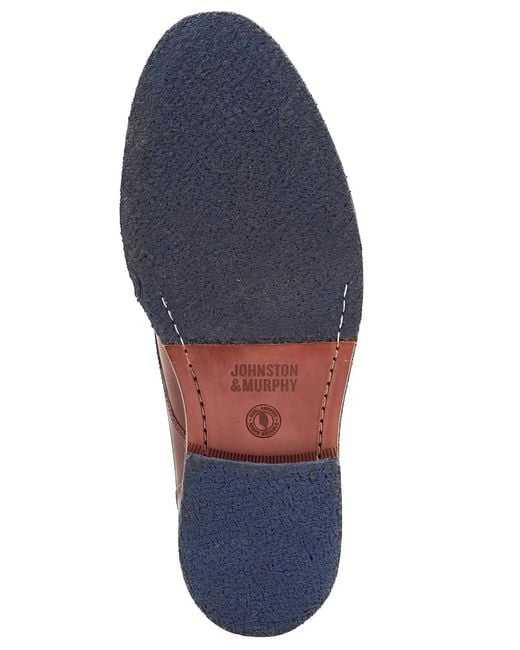 Johnston & Murphy Brown Calder Plain Round Toe Shoes for men