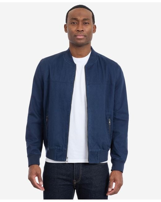 Tommy Hilfiger Blue Collared Bomber Jacket for men