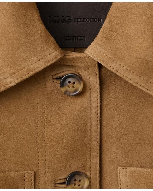 Mango Brown Buttons Suede Jacket
