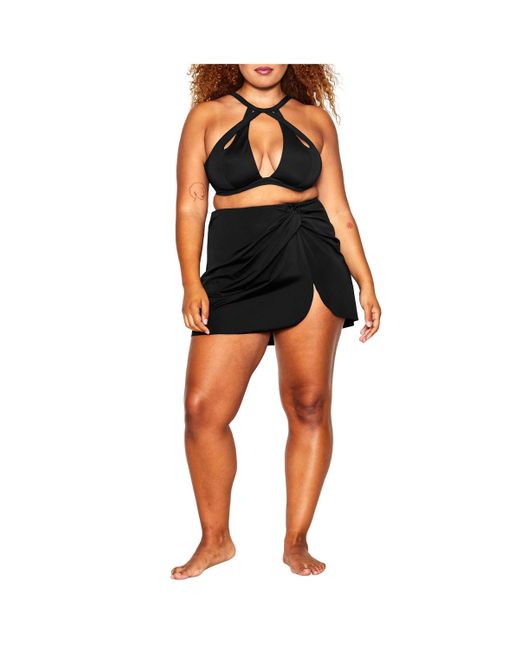 City Chic Black Plus Size Azores Bikini Skirt