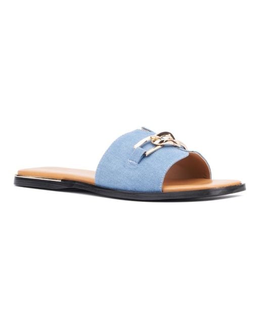 TORGEIS Blue Tabitha Flat Sandal