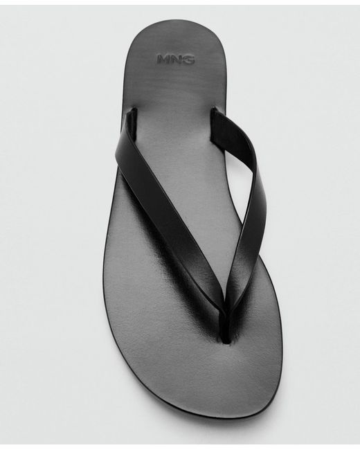 Mango White Leather Strap Sandals