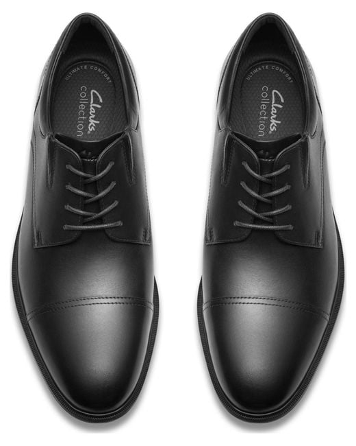 Clarks Black Steadwell Cap Oxford for men