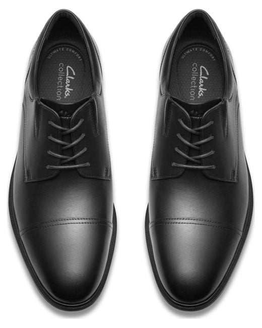Clarks Black Steadwell Cap Dress Shoe for men