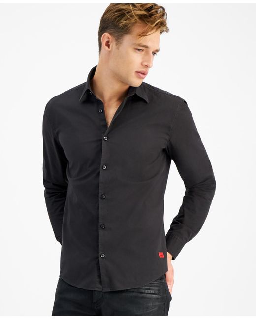 HUGO By Boss Ermo Shirt in Black for Men | Lyst