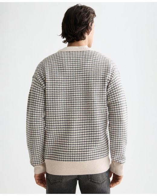 Scotch & Soda Gray Chenille Pattern Long Sleeve Sweater for men