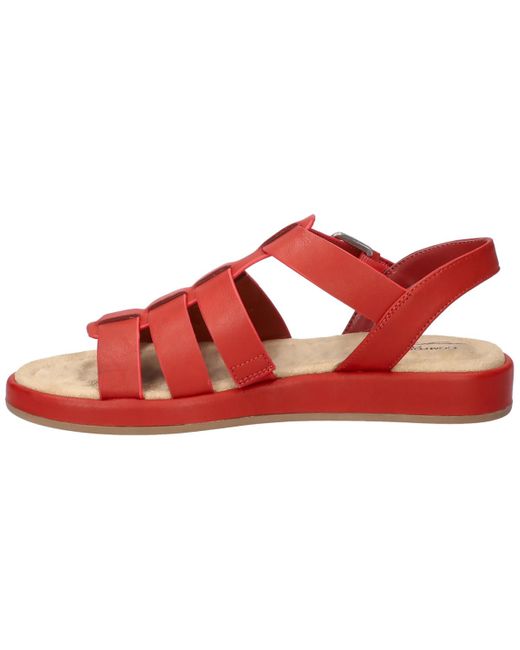 Easy Street Red Chirp Gladiator Buckle Sandals