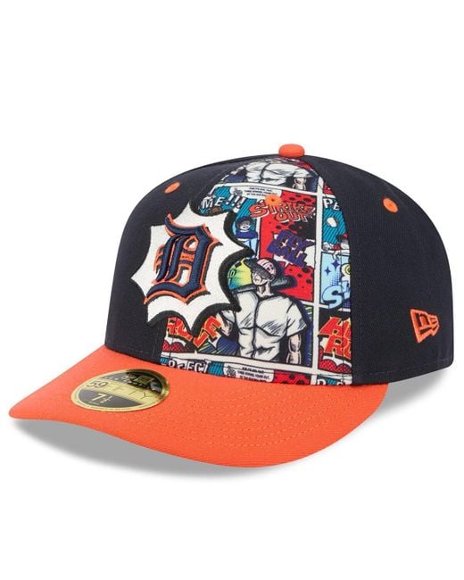 KTZ Blue Navy/orange Detroit Tigers 2025 Mlb Diamond Hero Edition Low Profile 59fifty Fitted Hat for men