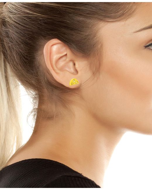 Betsey Johnson Yellow Faux Stone Lemon Stud Earrings