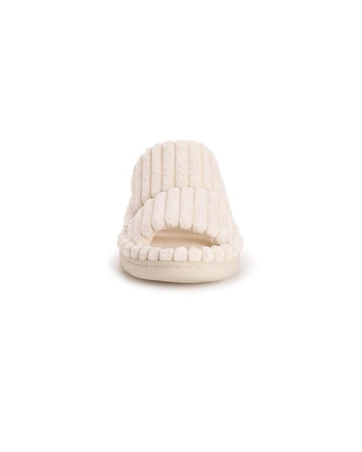 Muk Luks Natural Double Strap Slide Slipper