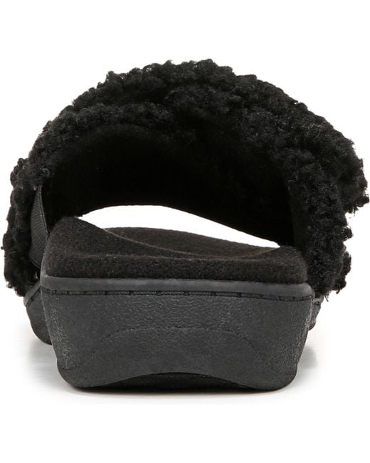 Vionic Black Relax Ii Open Toe Slippers