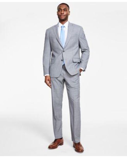 Michael Kors Blue Classic Fit Wool Blend Stretch Suit Separates for men