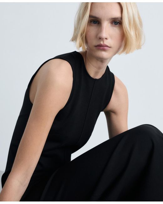 Mango Black Flared Midi-dress