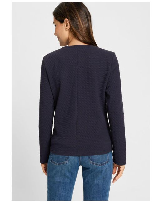 Olsen Blue Houndstooth Texture Jersey Jacket