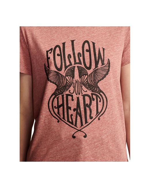 Lucky Brand Brown Follow Your Heart Graphic Tee