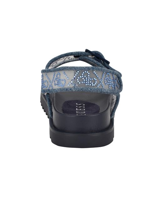 Guess Blue Frella Round Toe Sandals