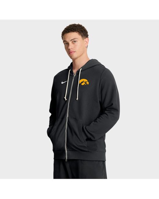 Nike Black Iowa Hawkeyes 2025 Sideline Standard Issue Dri-fit Full-zip Hoodie for men
