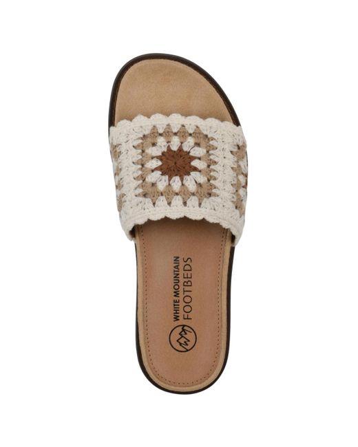 White Mountain Brown Maxim Round Toe Flat Sandals