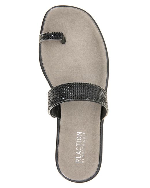 Kenneth Cole Black Wilfred Toe Loop Flat Sandals