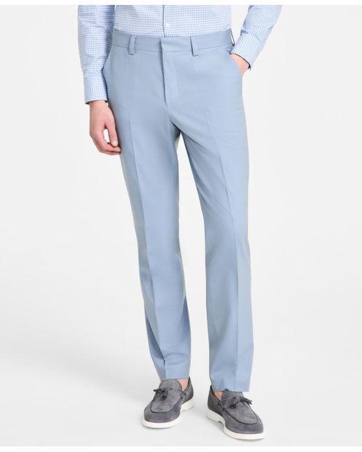 Boss Blue Hugo By Modern-fit Wool Blend Suit Pants for men