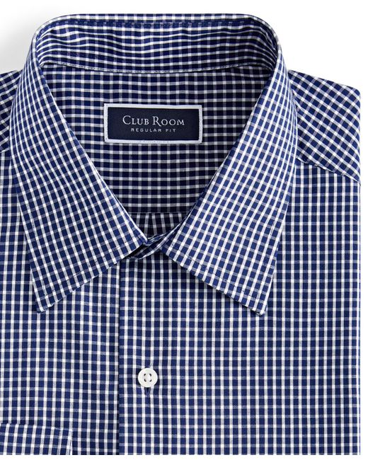 Club Room Blue Regular-fit Dress Shirt for men