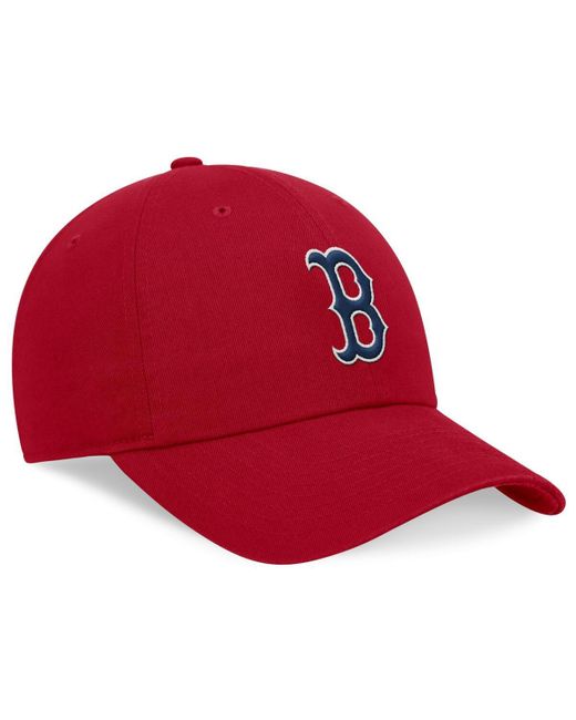 Nike Red Navy Boston Sox Evergreen Club Adjustable Hat for men
