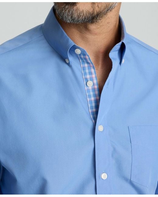 UNTUCKit Blue Regular Fit Wrinkle-free Kaiser Button Up Shirt for men
