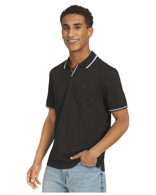 DKNY Men's Black Jory Stretch Jersey Polo