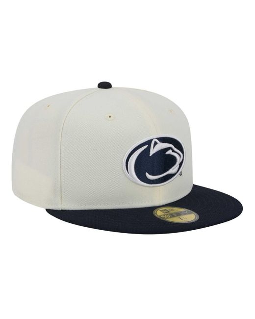 KTZ Metallic Penn State Nittany Lions Chrome 59fifty Fitted Hat for men