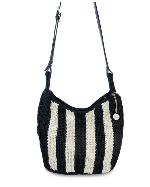The Sak Black Los Feliz Crochet Small Crossbody Bag