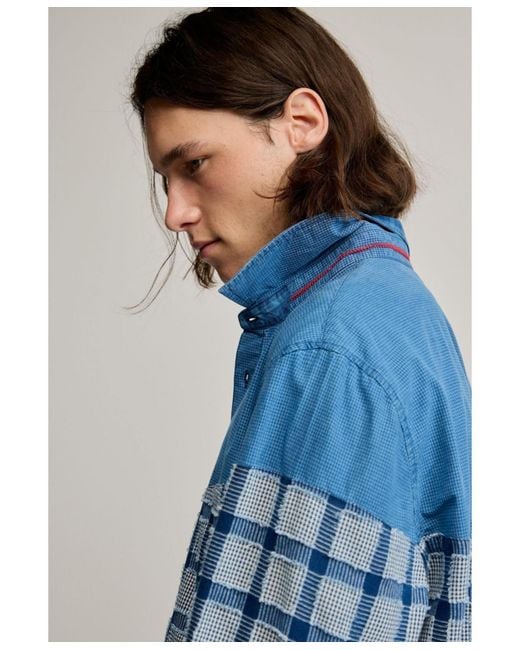 Desigual Blue Patch Checks Shirt