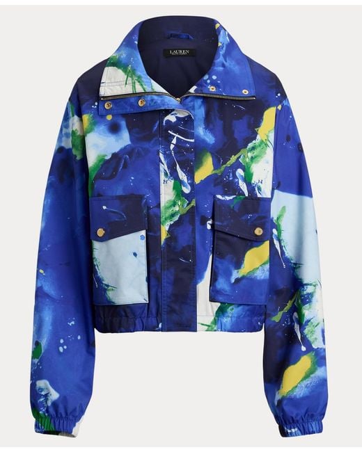 Ralph Lauren Blue Abstract-print Windbreaker Jacket